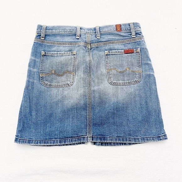 7 For All Mankind Winston Slit Denim Pencil Jean Skirt SZ26 - Picture 5 of 6